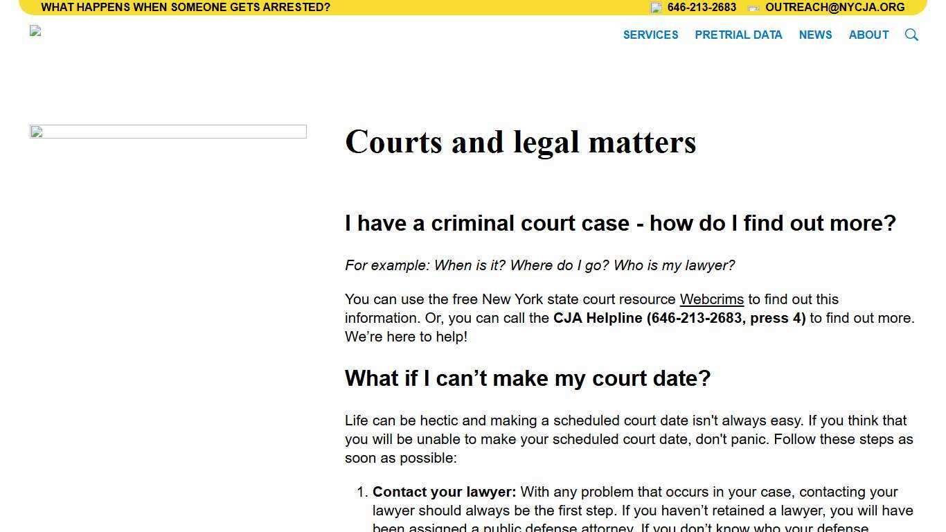 CJA | Courts and legal matters